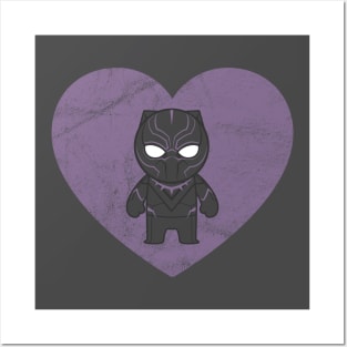 Chadwick Boseman & Wakanda Forever in Our Hearts (Kawaii Black Panther) Posters and Art